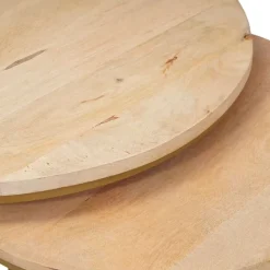 vidaXL Mesas de Café Nido 3 pcs Marrón Madera maciza de mango y acero Clearance