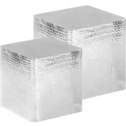 vidaXL Mesas-Mesas de centro 2 unidades aluminio plateado