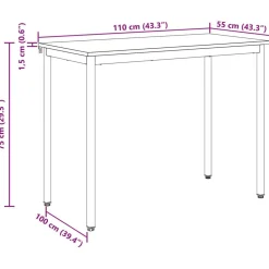 vidaXL Mesas-Mesas de comedor 110 x 100 x 75 cm METAL