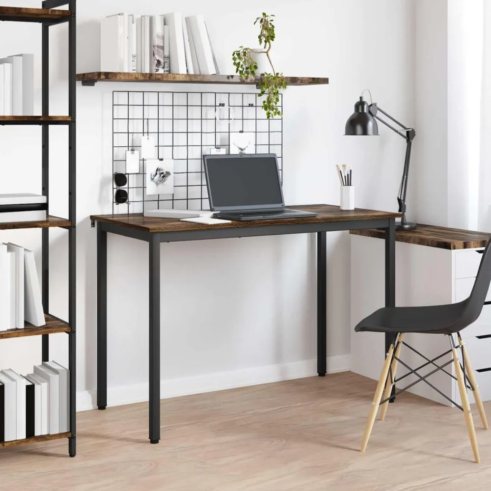 vidaXL Mesas de comedor 110 x 100 x 75 cm METAL Roble ahumado Sale