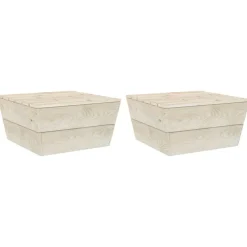 vidaXL Mesas de jardín 2 uds madera de abeto impregnada 60x60x30 cm Hot