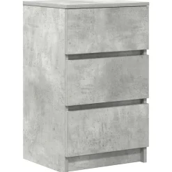 vidaXL Mesilla de noche con 3 cajones gris hormigón 39x35x65 cm Gris hormigón Hot