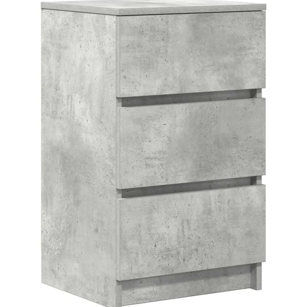 vidaXL Mesilla de noche con 3 cajones gris hormigón 39x35x65 cm Gris hormigón Hot