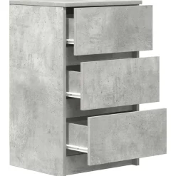 vidaXL Mesilla de noche con 3 cajones gris hormigón 39x35x65 cm Gris hormigón Hot