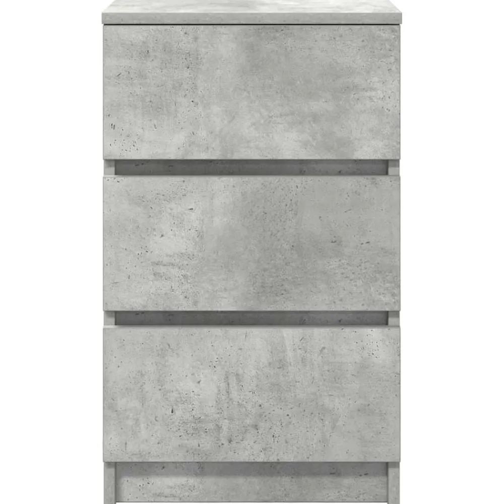 vidaXL Mesilla de noche con 3 cajones gris hormigón 39x35x65 cm Gris hormigón Hot