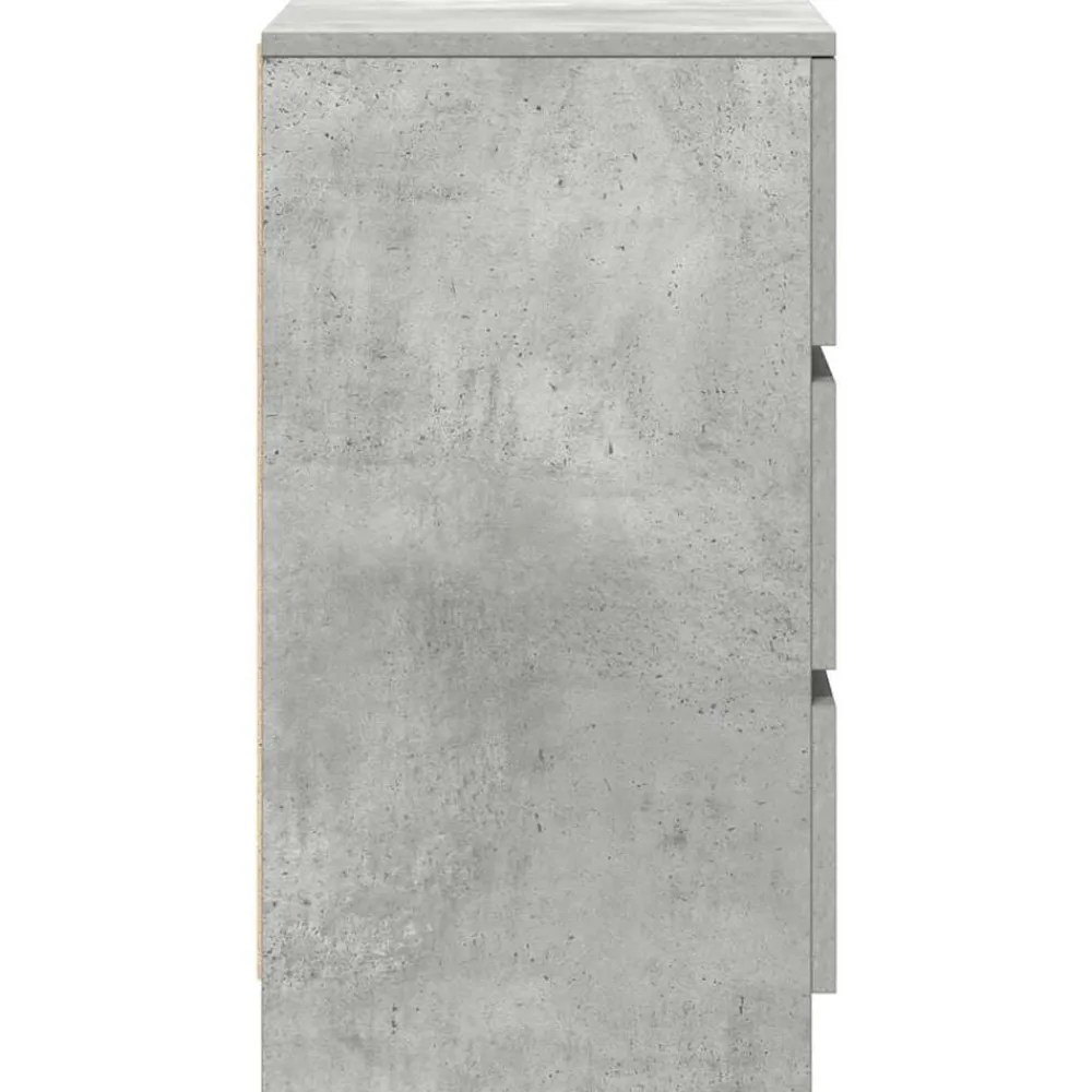 vidaXL Mesilla de noche con 3 cajones gris hormigón 39x35x65 cm Gris hormigón Hot
