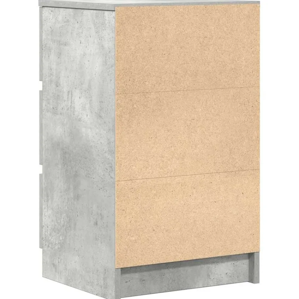 vidaXL Mesilla de noche con 3 cajones gris hormigón 39x35x65 cm Gris hormigón Hot