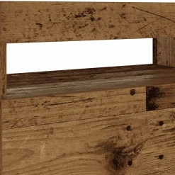 vidaXL Mesas-Mesilla de noche con luces LED madera vieja 60x35x40 cm