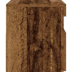 vidaXL Mesas-Mesilla de noche con luces LED madera vieja 60x35x40 cm