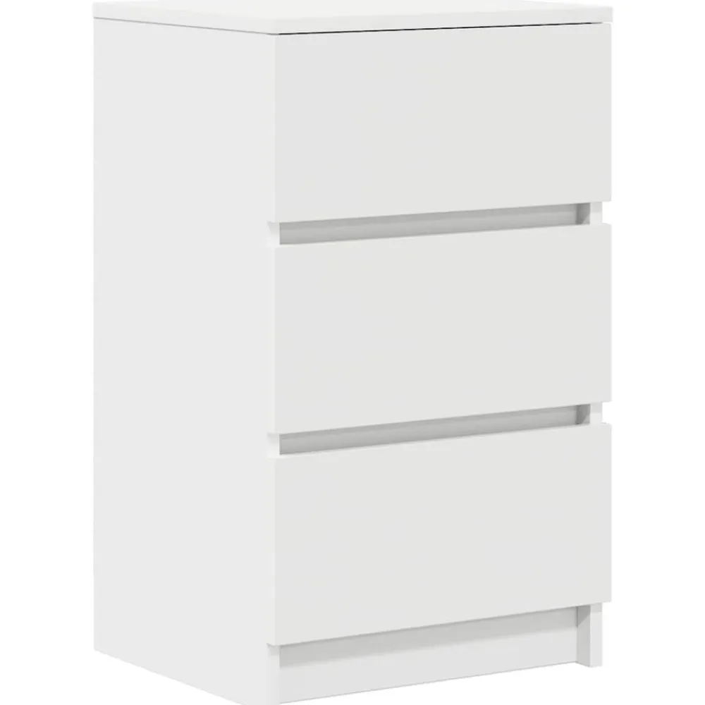 vidaXL Mesilla de noche con 3 cajones blanca 39x35x65 cm Blanco Outlet