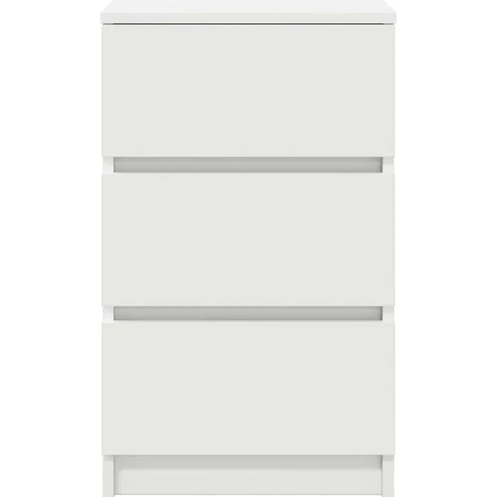 vidaXL Mesilla de noche con 3 cajones blanca 39x35x65 cm Blanco Outlet