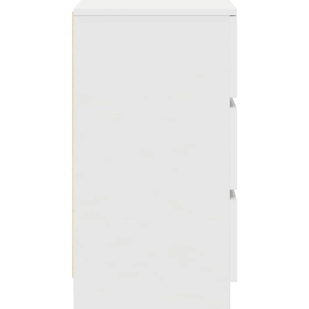 vidaXL Mesilla de noche con 3 cajones blanca 39x35x65 cm Blanco Outlet