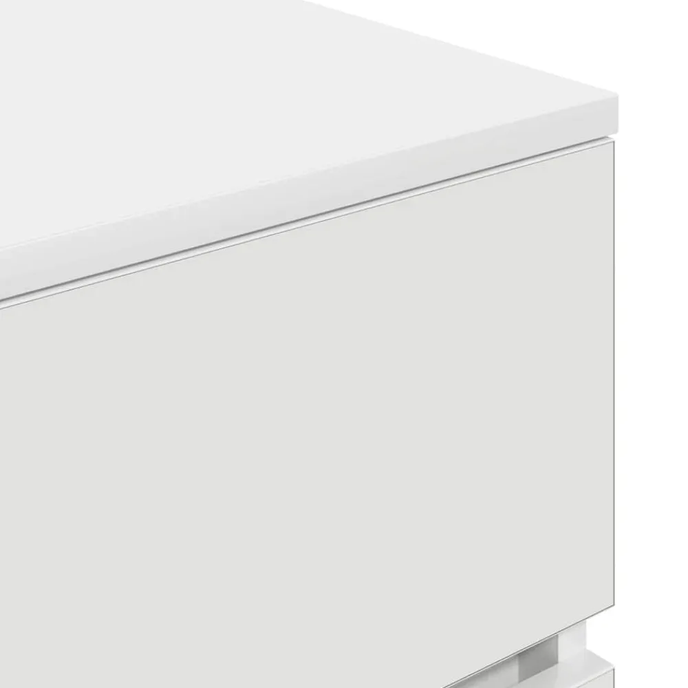 vidaXL Mesilla de noche con 3 cajones blanca 39x35x65 cm Blanco Outlet