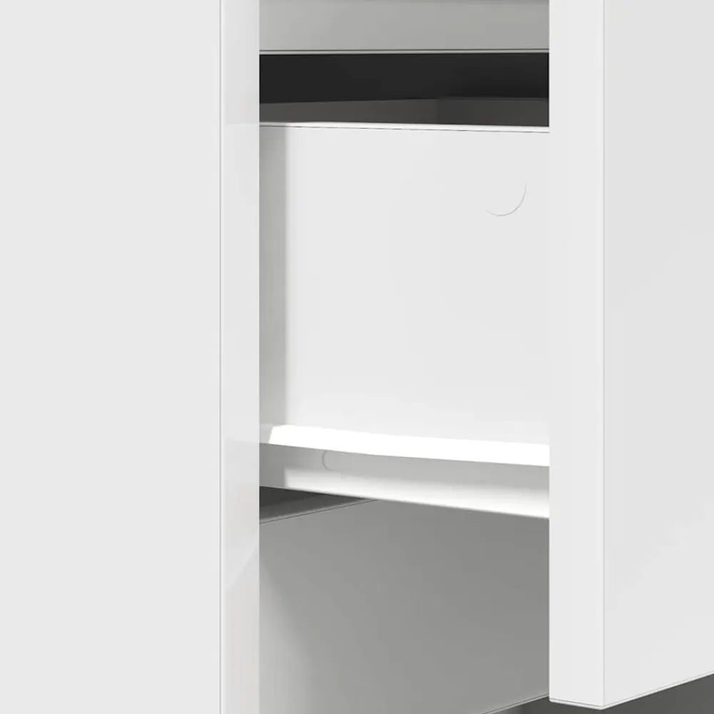 vidaXL Mesilla de noche con 3 cajones blanca 39x35x65 cm Blanco Outlet