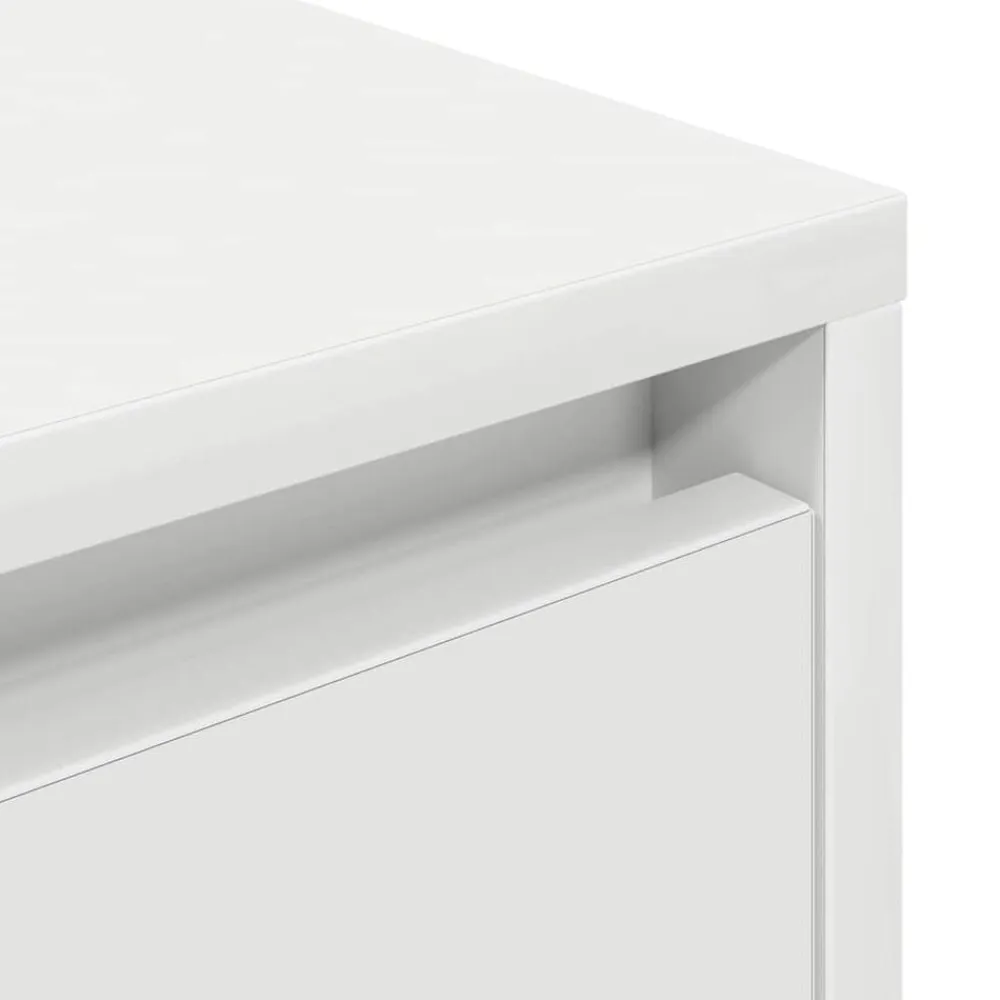 vidaXL Mesilla de noche con luces LED blanca 38x34x50 cm Blanco Sale