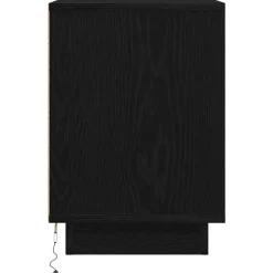 vidaXL Mesilla de noche con luces LED negra 38x34x50 cm Negro Outlet