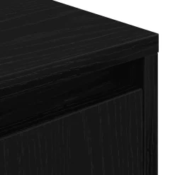 vidaXL Mesilla de noche con luces LED negra 38x34x50 cm Negro Outlet