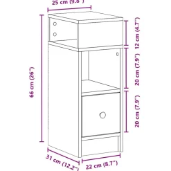 vidaXL Mesilla de noche con cajón 25x31x66 cm Roble Sonoma Sale