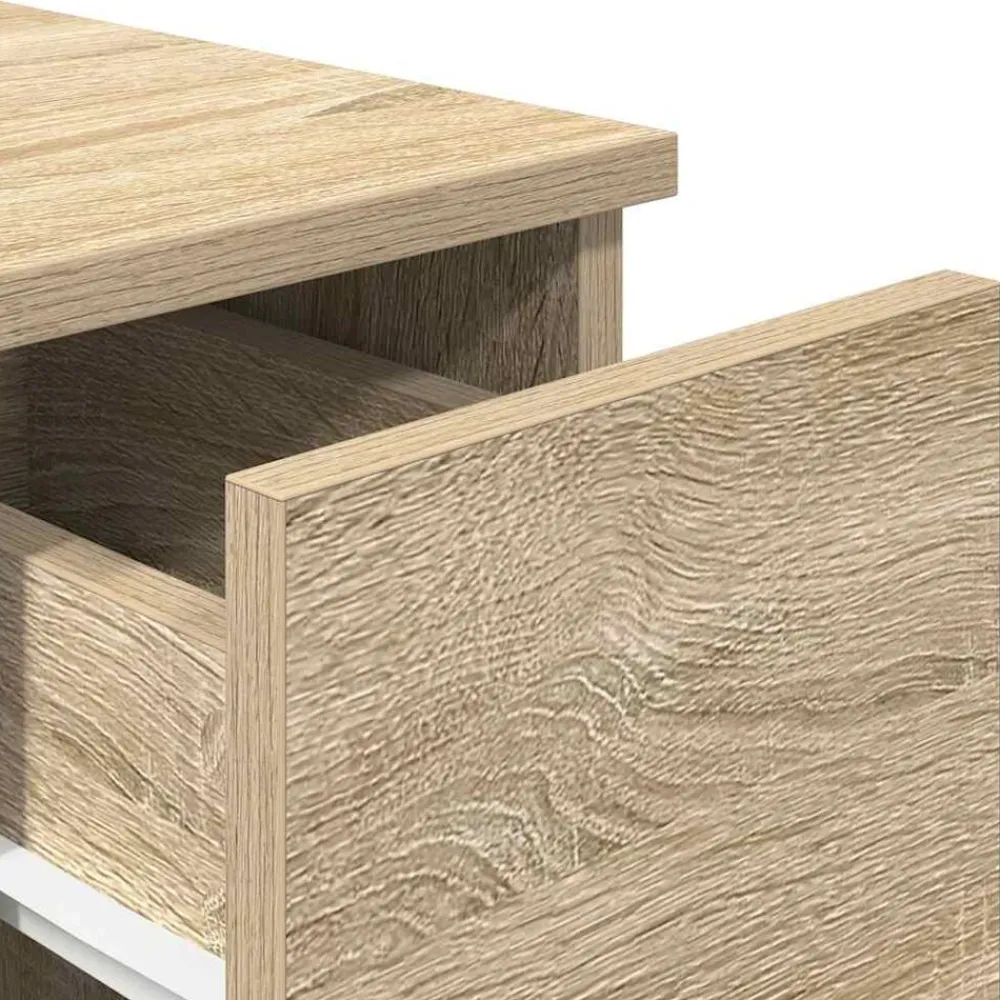 vidaXL Mesilla de noche con cajón 20x36x60 cm Roble Sonoma New