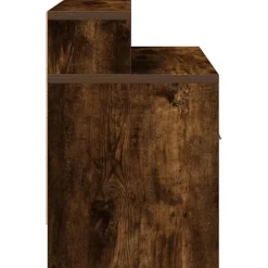 vidaXL Mesilla de noche con cajón 51x31x47 cm Roble ahumado Online