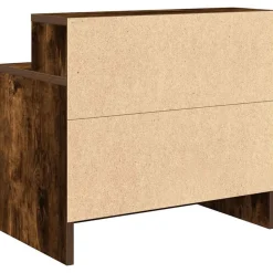 vidaXL Mesilla de noche con cajón 51x31x47 cm Roble ahumado Online