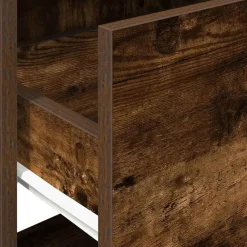 vidaXL Mesilla de noche con cajón 51x31x47 cm Roble ahumado Online