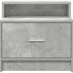 vidaXL Mesas-Mesilla de noche con cajón gris hormigón 51x31x47 cm