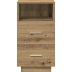vidaXL Mesilla de noche con 2 cajones roble artesano 36x36x68 cm Roble artisan Best
