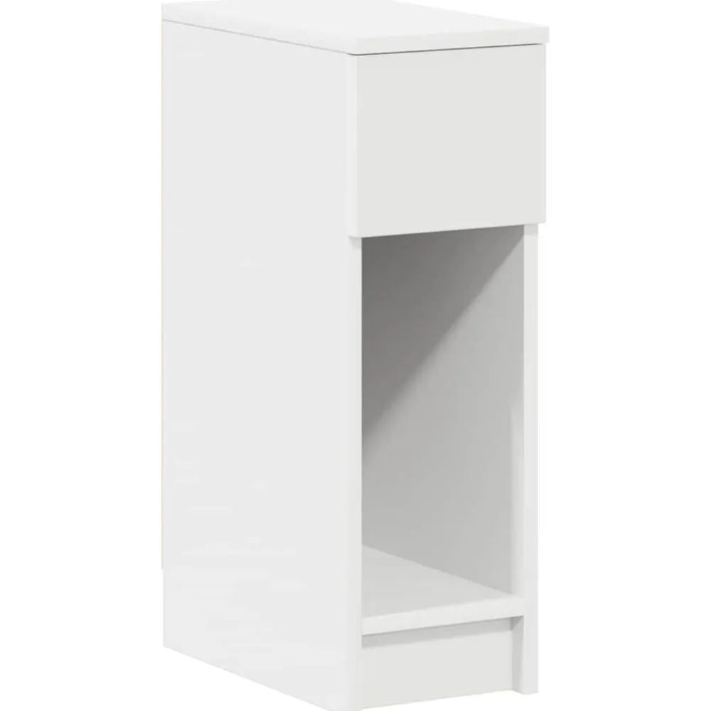 vidaXL Mesilla de noche con cajón blanca 20x36x60 cm Blanco New