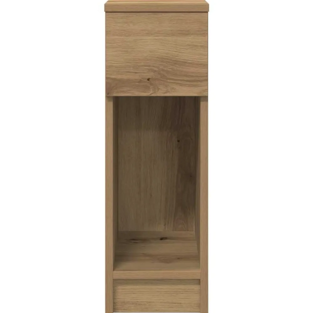 vidaXL Mesilla de noche con cajón roble artesanal 20x36x60 cm Roble artisan Clearance