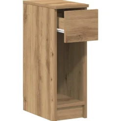 vidaXL Mesilla de noche con cajón roble artesanal 20x36x60 cm Roble artisan Clearance