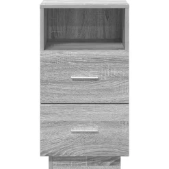 vidaXL Mesilla de noche con 2 cajones 36x36x68 cm Gris sonoma Online