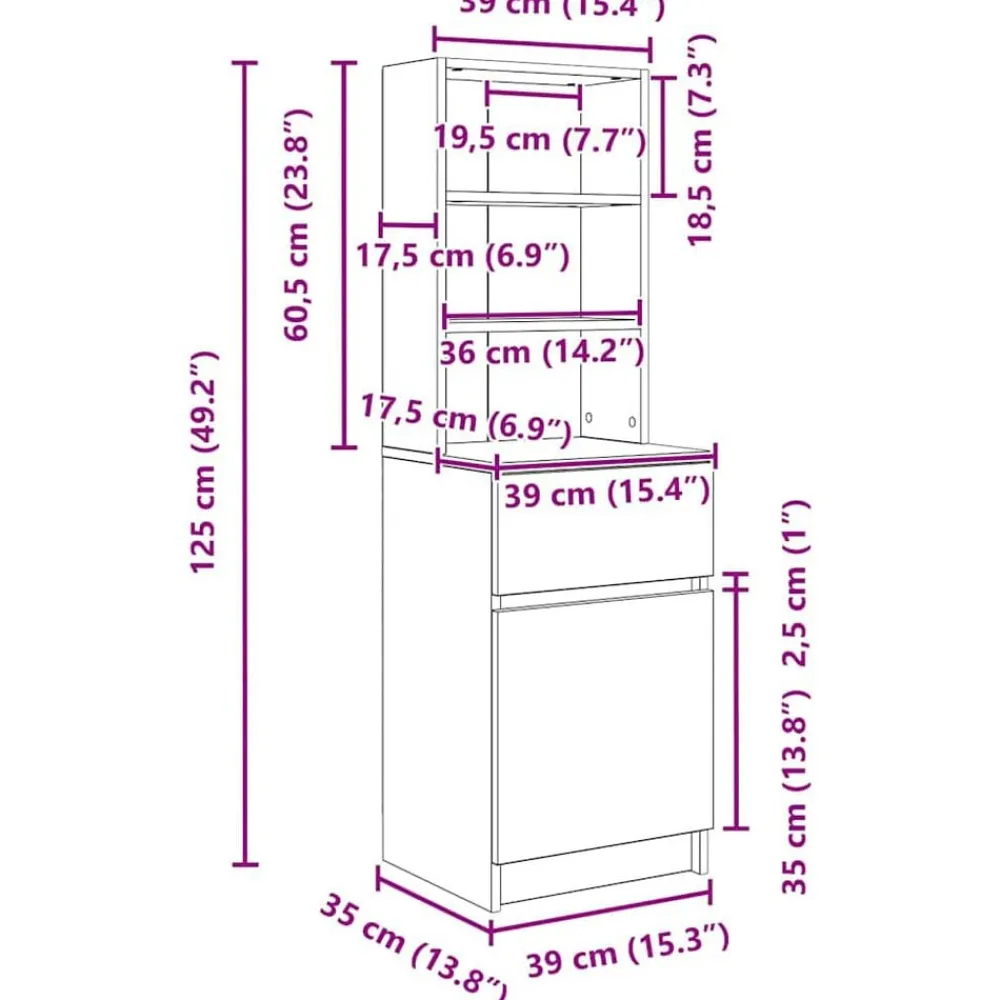 vidaXL Mesilla de noche de madera de ingeniería blanca 39x35x125 cm Blanco Best