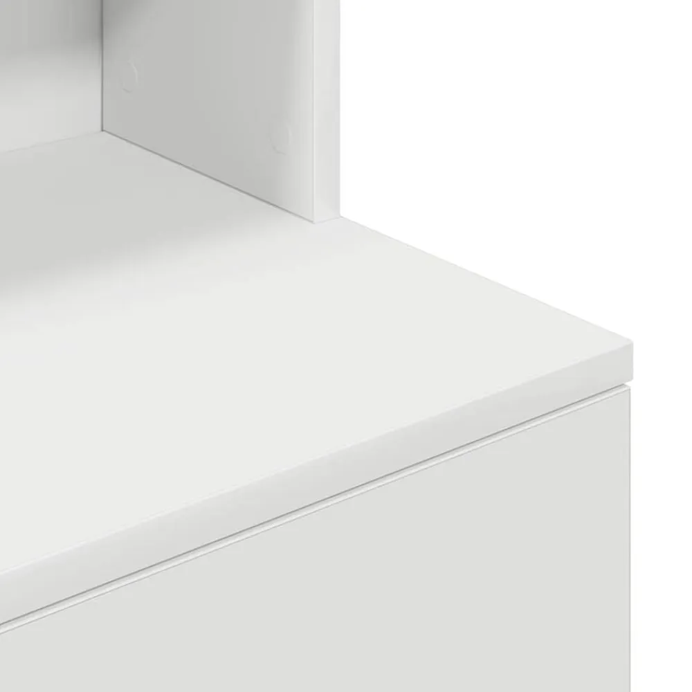 vidaXL Mesilla de noche de madera de ingeniería blanca 39x35x125 cm Blanco Best