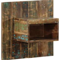 vidaXL Mesilla de noche multicolor 50x27x50 cm madera maciza reciclada