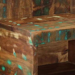 vidaXL Mesilla de noche multicolor 50x27x50 cm madera maciza reciclada