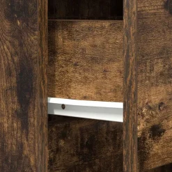 vidaXL Mesilla de noche 39x35x65 cm madera de ingeniería Roble ahumado Online