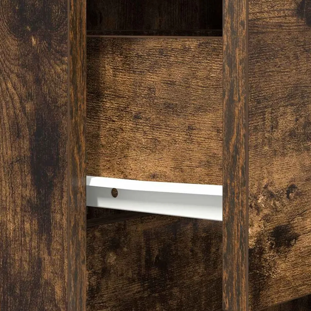 vidaXL Mesilla de noche 39x35x65 cm madera de ingeniería Roble ahumado Online