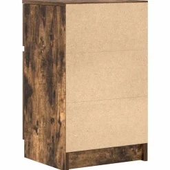vidaXL Mesilla de noche 39x35x65 cm madera de ingeniería Roble ahumado Online