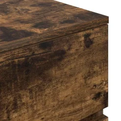 vidaXL Mesilla de noche 39x35x65 cm madera de ingeniería Roble ahumado Online