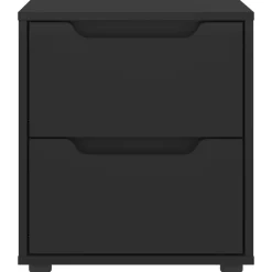 vidaXL Mesilla de noche VISNES negra 45x40x50 cm madera de ingeniería Negro Clearance