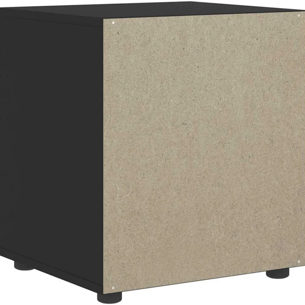 vidaXL Mesilla de noche VISNES negra 45x40x50 cm madera de ingeniería Negro Clearance