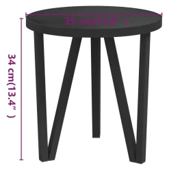 vidaXL Mesas-Mesita de centro MDF negra Ø35 cm