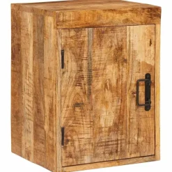 vidaXL Mesas-Mesita de Noche 2 pcs Marrón Madera de mango maciza