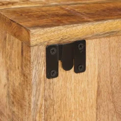 vidaXL Mesas-Mesita de Noche 2 pcs Marrón Madera de mango maciza