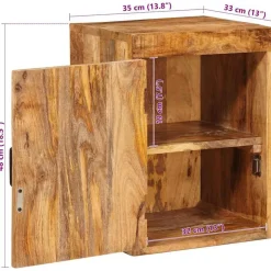 vidaXL Mesas-Mesita de Noche 2 pcs Marrón Madera de mango maciza