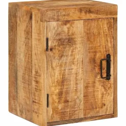 vidaXL Mesas-Mesita de Noche 2 pcs Marrón Madera de mango maciza