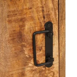vidaXL Mesas-Mesita de Noche 2 pcs Marrón Madera de mango maciza