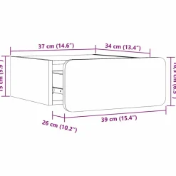 vidaXL Mesita de Noche 39 x 34 x 16,5 cm Madera maciza de pino White Best