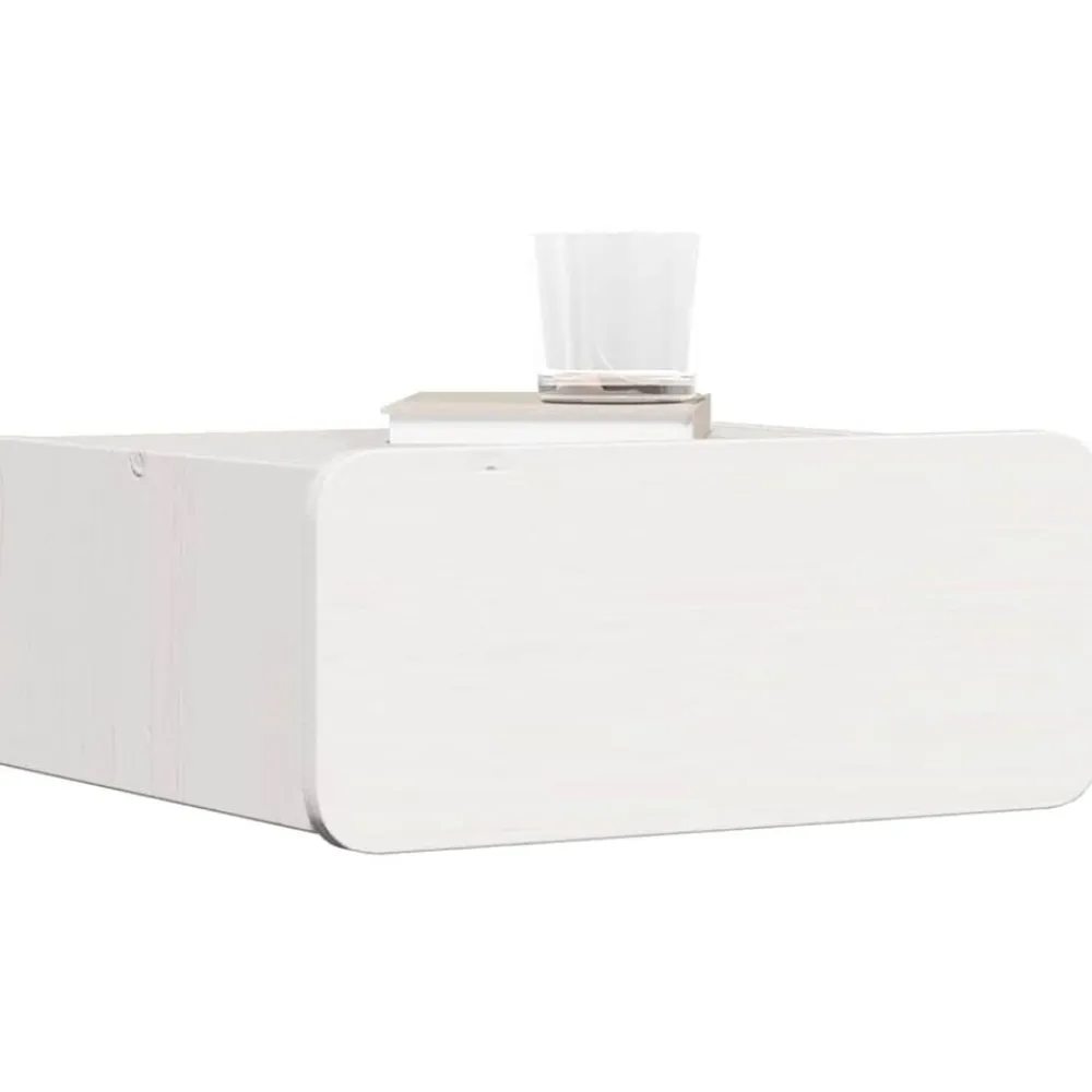 vidaXL Mesita de Noche 39 x 34 x 16,5 cm Madera maciza de pino White Best